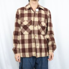 画像2: 〜60's ブロックチェック柄 ウールシャツジャケット (2)