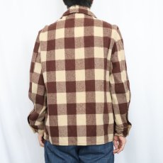 画像3: 〜60's ブロックチェック柄 ウールシャツジャケット (3)
