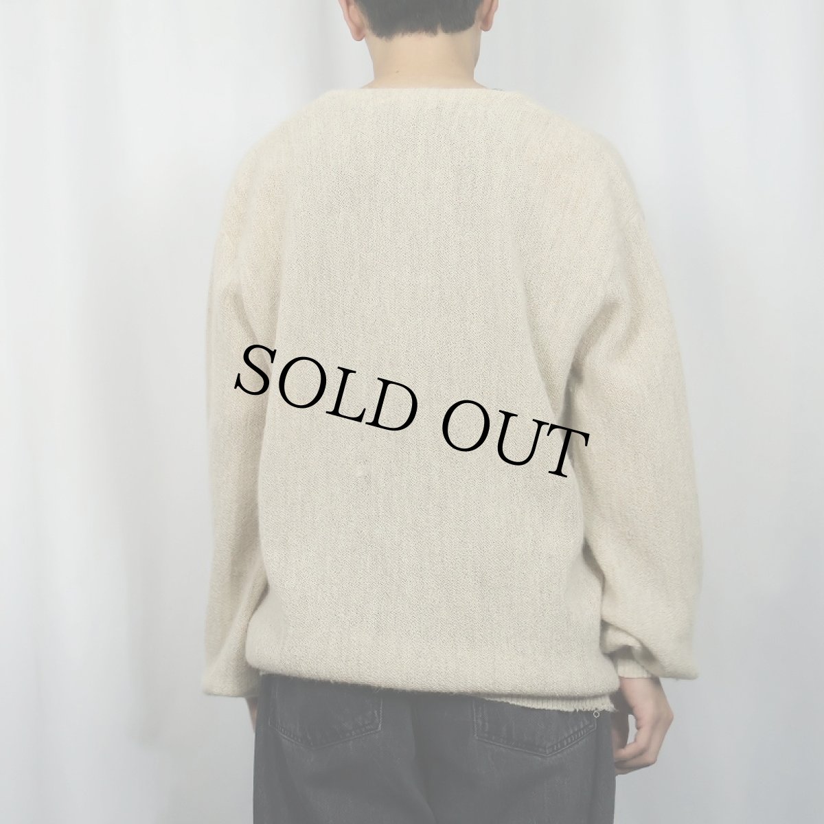 画像3: 60〜70's HODGE & SONS アルパカニットカーディガン L (3)