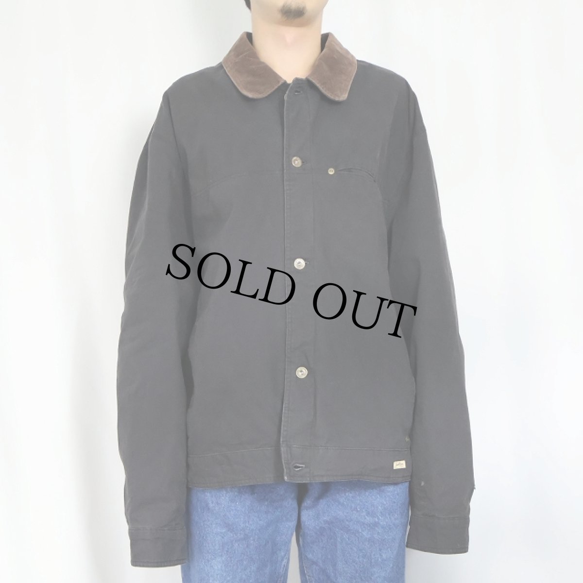 画像2: Levi's コーデュロイ切り替え コットンワークジャケット BLACK XXL (2)