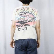 画像4: 60's USA製 "PIONEER MUSTANG CLUB" エアブラシ 半袖スウェット L (4)