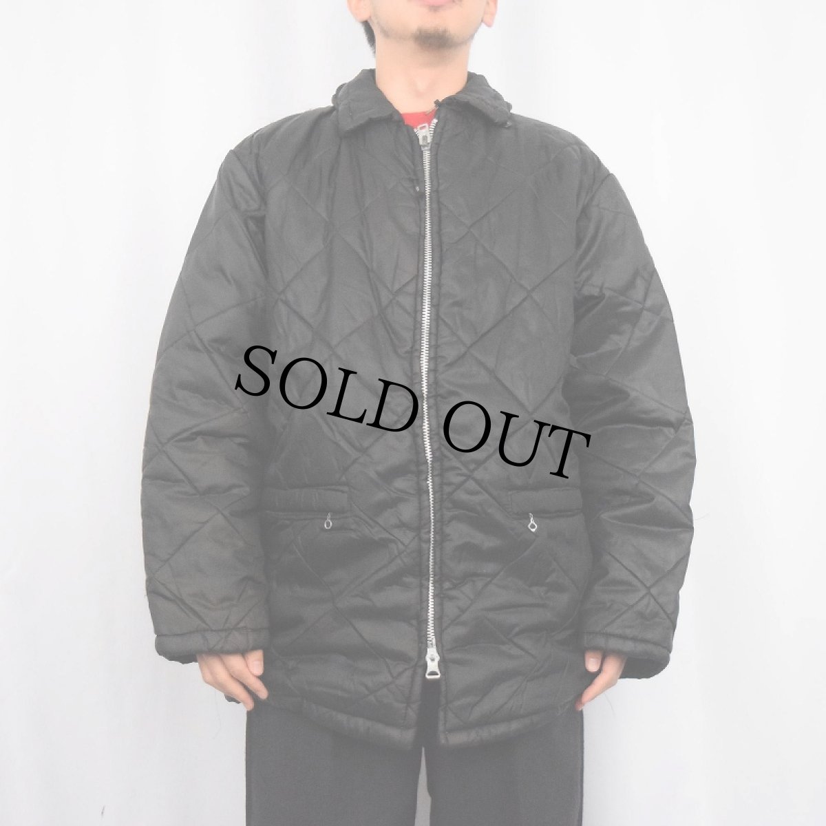 画像2: 60's〜 ボアライナー キルティングジャケット BLACK (2)