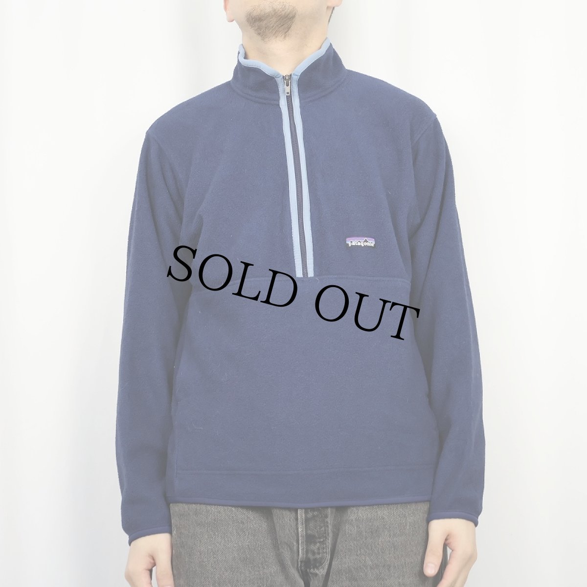 画像2: 2000's Patagonia ハーフジップフリースジャケット NAVY M (2)
