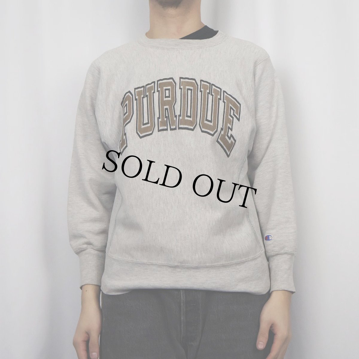 画像2: 80's Champion REVERSE WEAVE トリコタグ USA製 "PURDUE" プリントスウェット M (2)