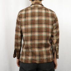 画像3: 70's PENDLETON USA製 チェック柄 オープンカラーウールシャツ M (3)