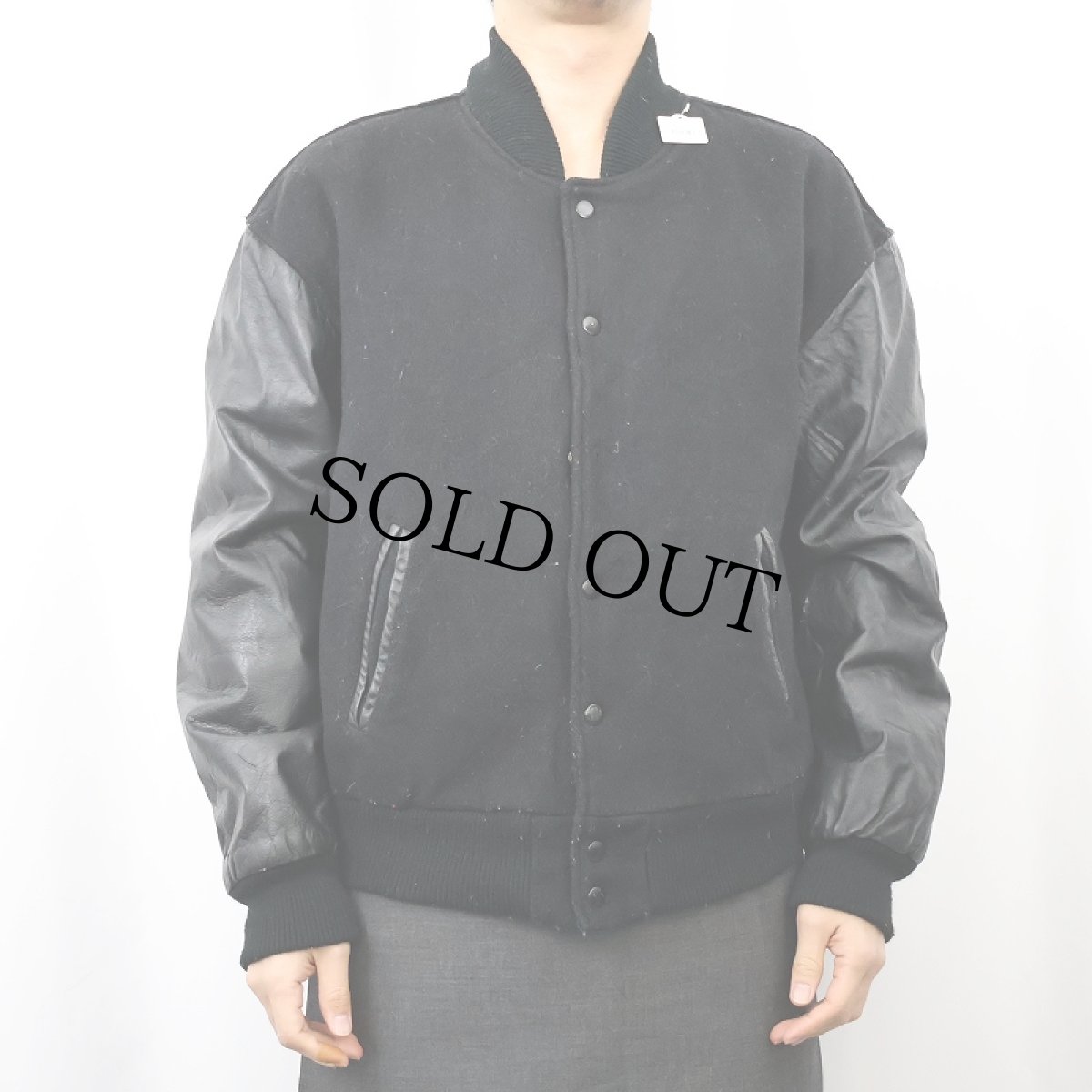 画像3: 70〜80's Elvis Presley USA製 "Heartbreak Hotel" レザー×メルトンウールスタジャン BLACK L (3)