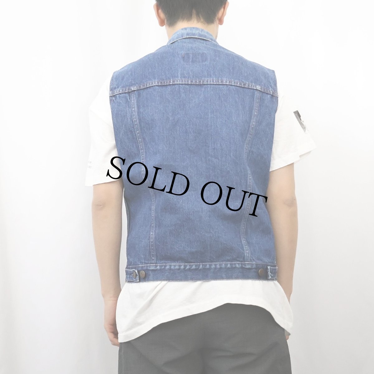 画像3: 80's Levi's オレンジタブ FRANCE製 カットオフスリーブ デニムベスト (3)