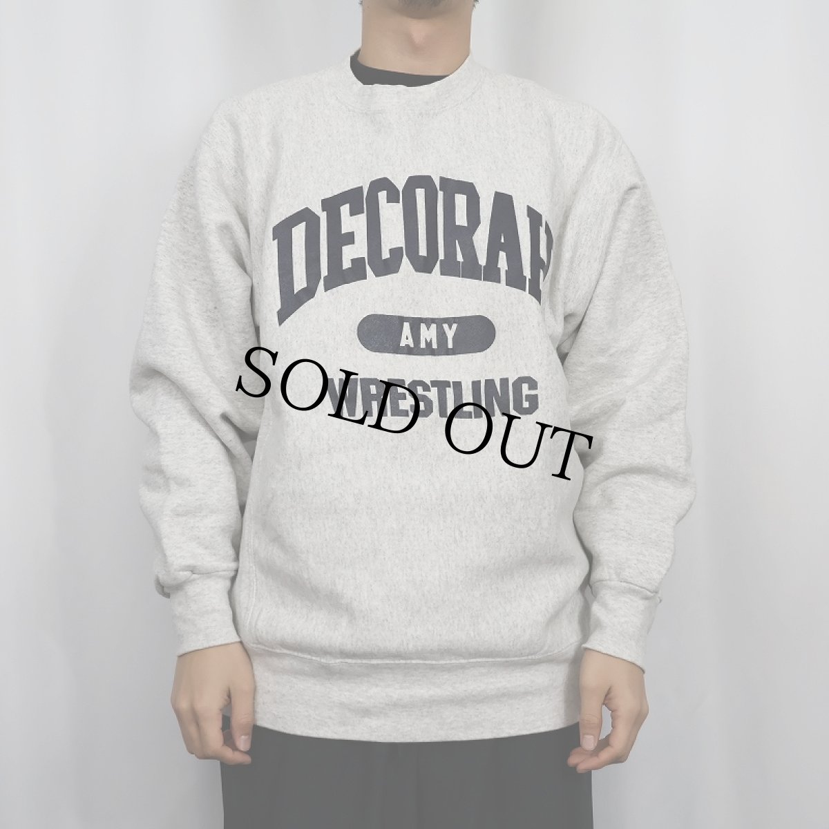 画像2: 90's SANTEE USA製 REVERSE WEAVE TYPE "DECORAH WRESTLING" プリントスウェット L (2)