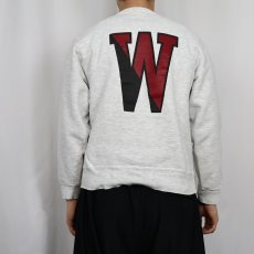 画像4: 80's Champion USA製 "WESLEYAN" 前V プリントスウェット M (4)