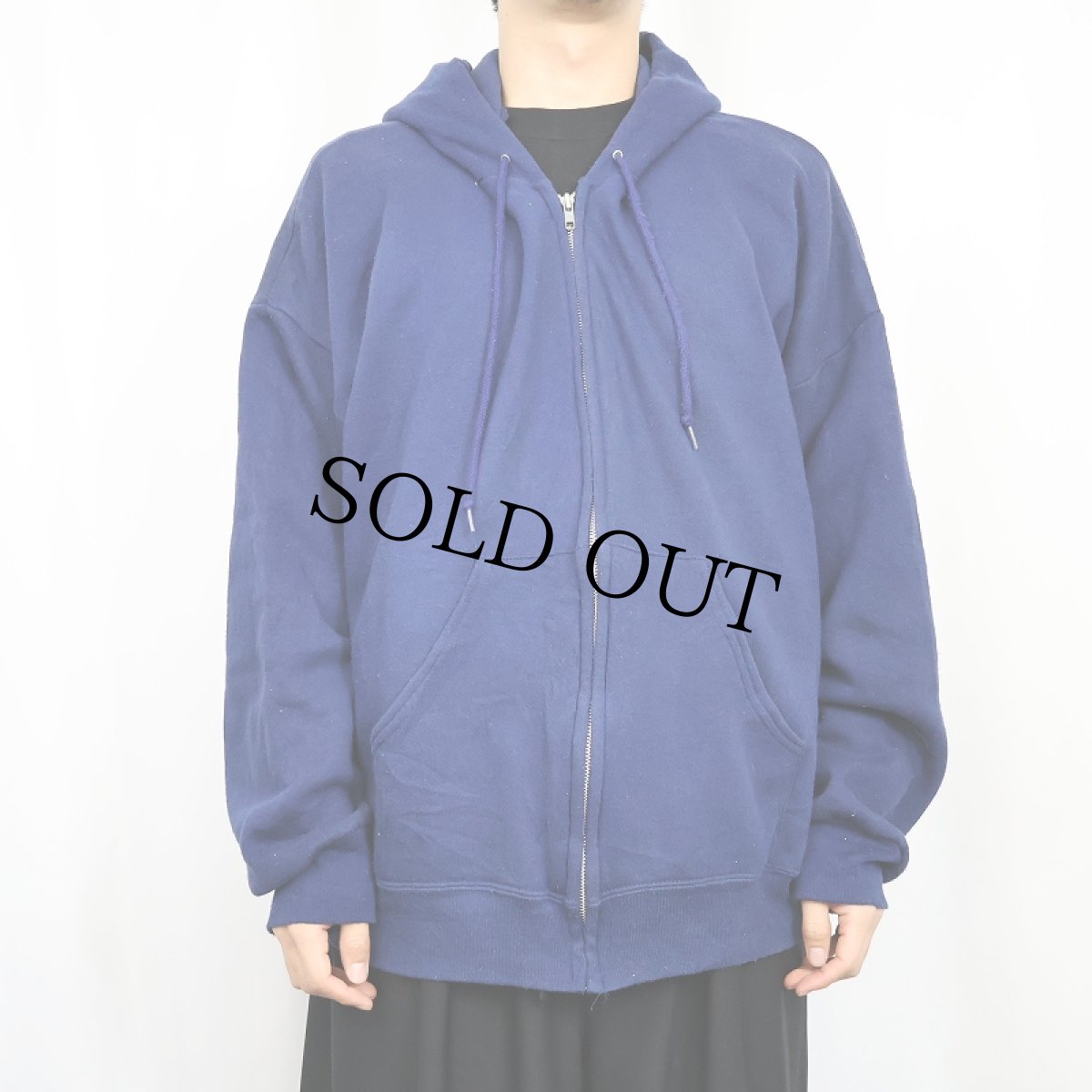 画像2: 90's Lee USA製 スウェットジップパーカー NAVY 2X (2)