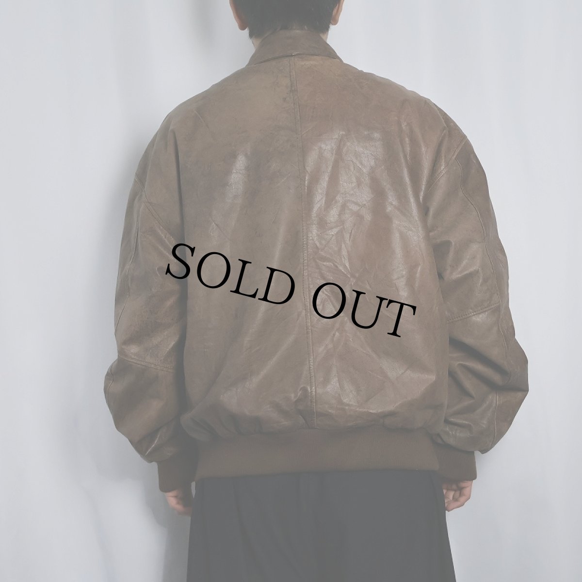 画像3: 80's〜 ADVENTURE BOUND "A-2 TYPE" レザーフライトジャケット L LONG (3)