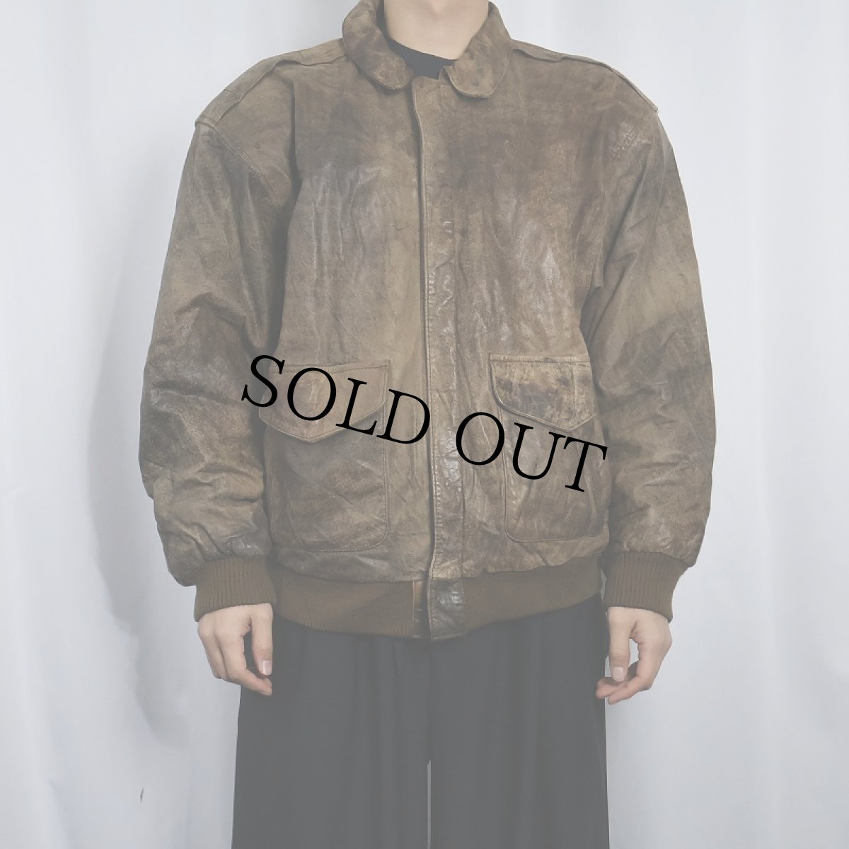 画像2: 80's〜 G-III "A-2 TYPE" レザーフライトジャケット L (2)