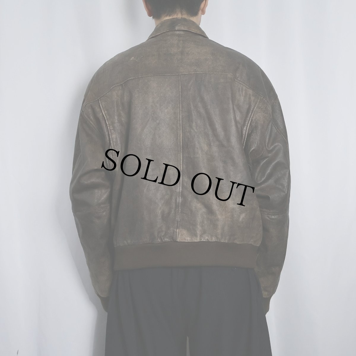 画像3: 80's〜 ADVENTURE BOUND "A-2 TYPE" レザーフライトジャケット XL (3)