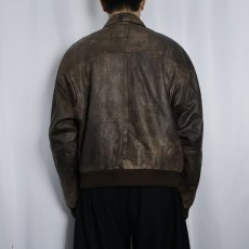 画像3: 80's〜 ADVENTURE BOUND "A-2 TYPE" レザーフライトジャケット XL (3)