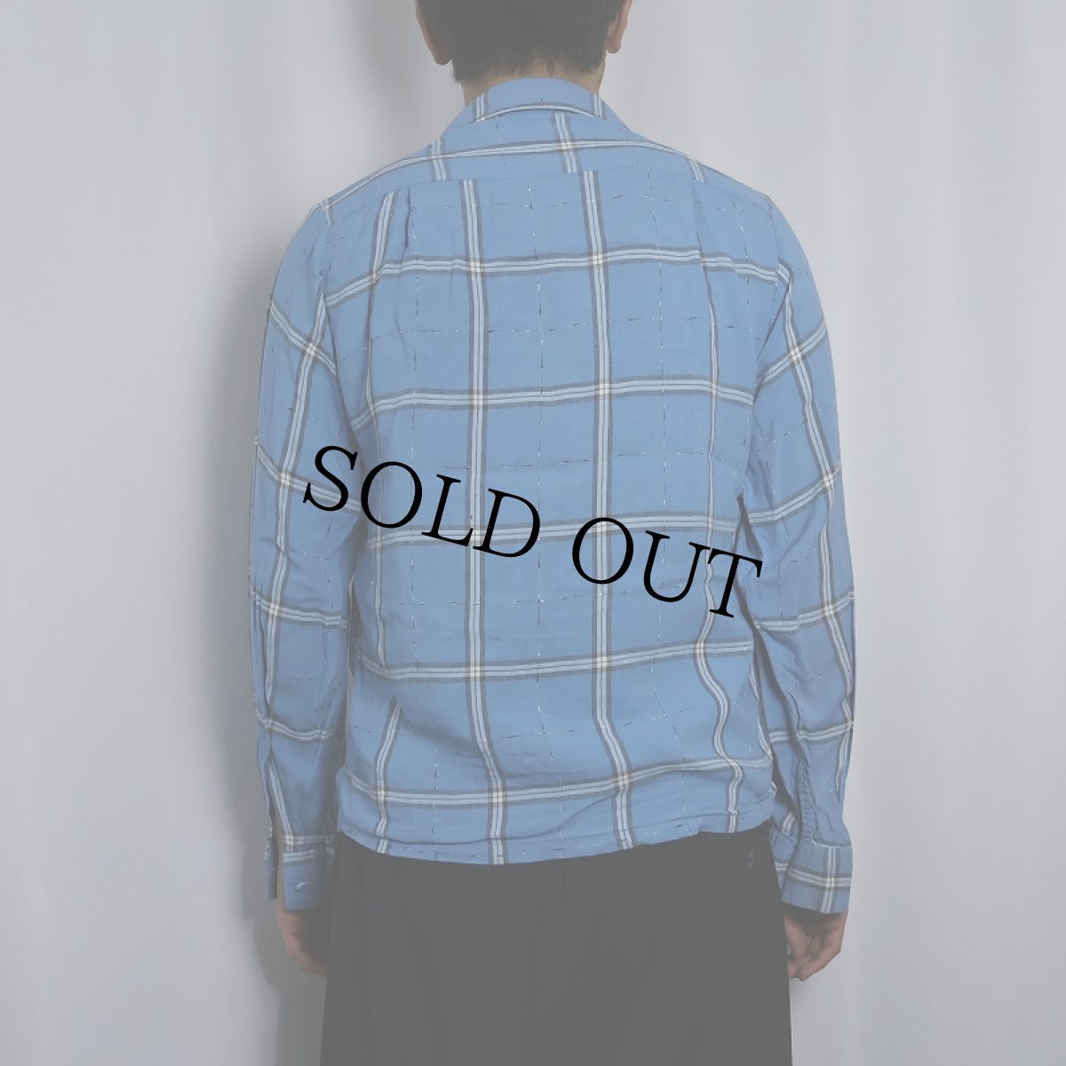 画像3: 50's PENNEY'S TOWNCRAFT チェック柄 コットン×レーヨン オープンカラーシャツ S (3)