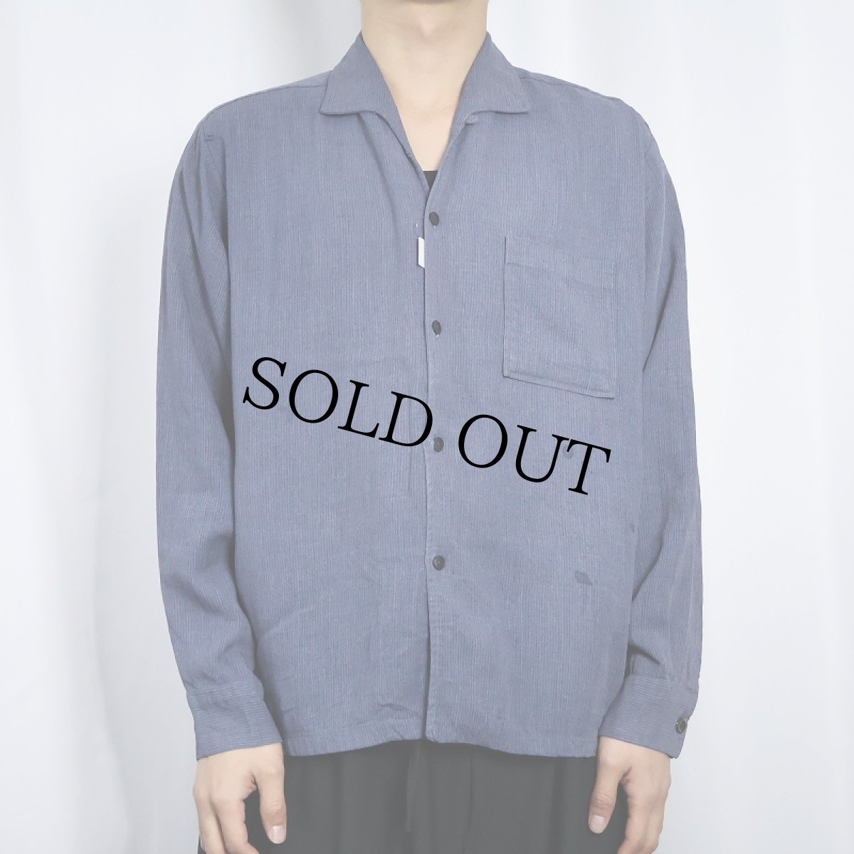 画像2: 50〜60's John Helmer ウール×レーヨン オープンカラーシャツ L (2)