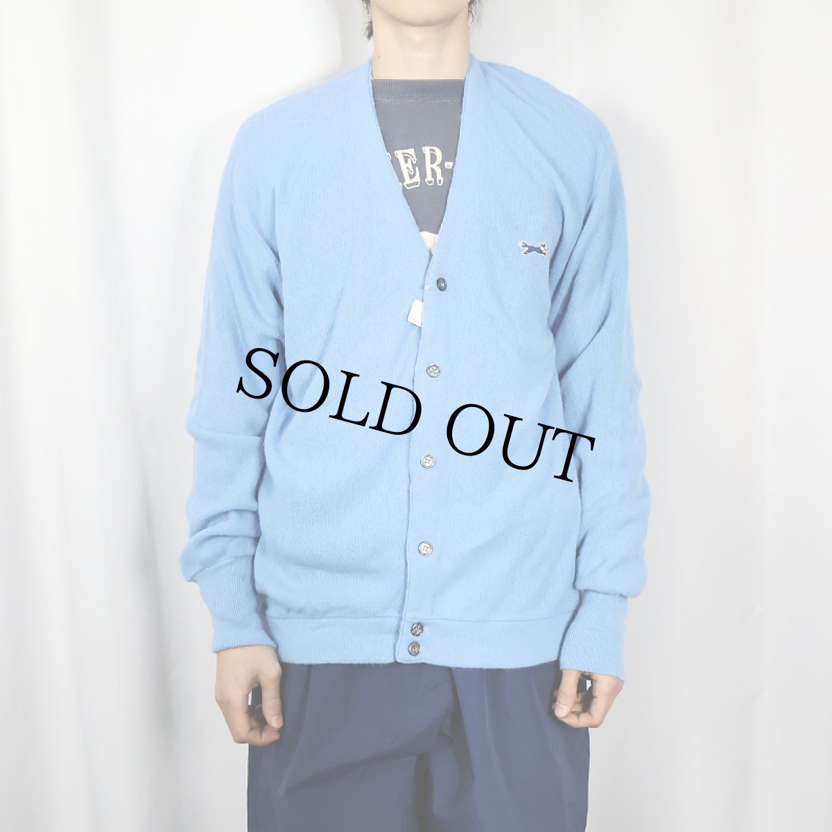 画像2: 80's The Fox JCPenney アクリルニットカーディガン XL (2)