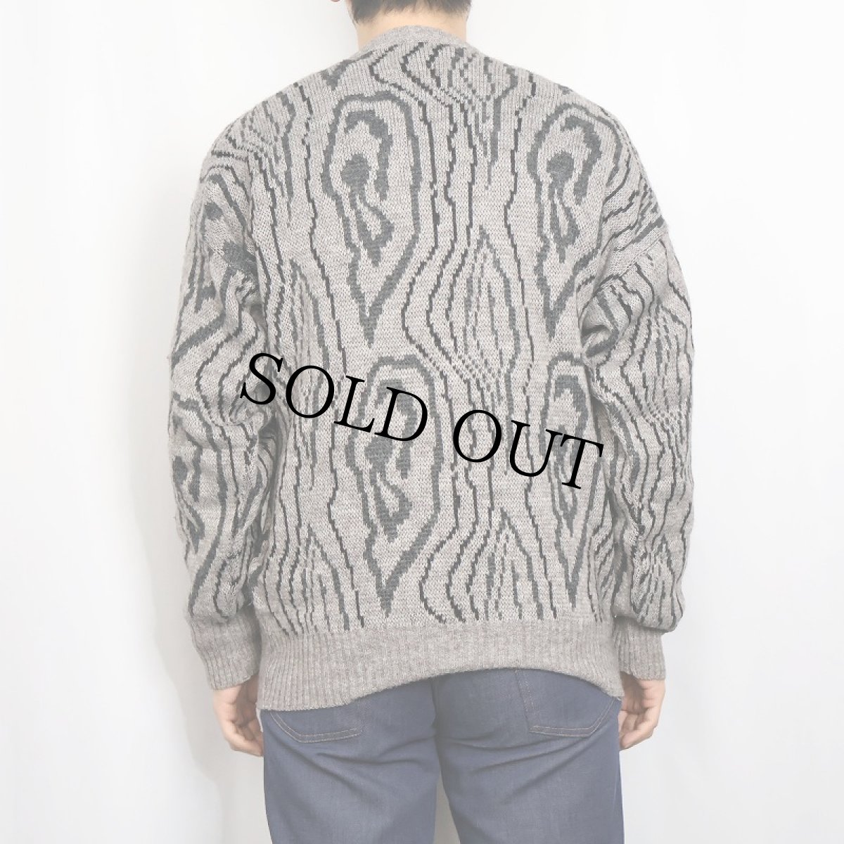 画像3: 80's〜 LORD B 総柄 ウール×アクリル ニットセーター SIZE52 (3)