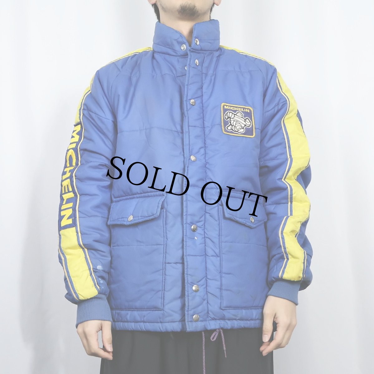 画像2: 70's Swingster "MICHELIN" ワッペン付き 中綿入り キルティングジャケット S (2)