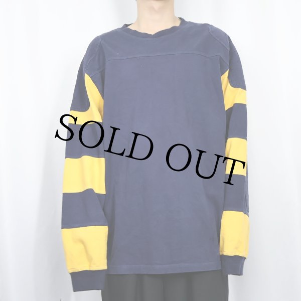 フットボールシャツ　エルボーパッチ 60s 染み込みフットボールシャツ ヴィンテージ エルボーパッチ