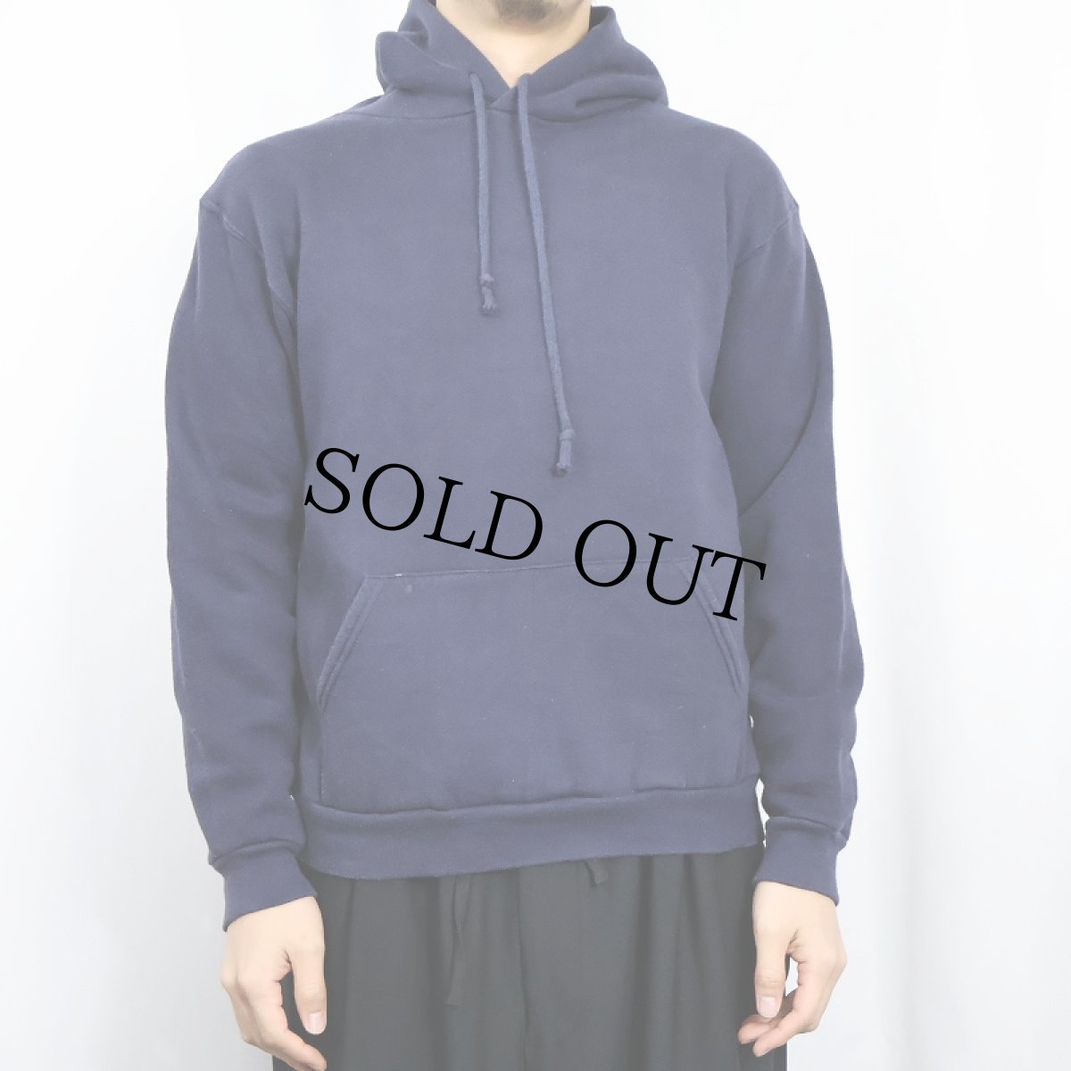 画像2: 80's RUSSELL ATHLETIC 無地スウェットフーディ NAVY M (2)