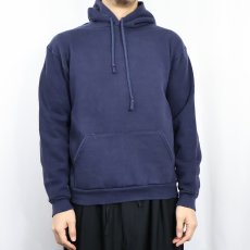 画像2: 80's RUSSELL ATHLETIC 無地スウェットフーディ NAVY M (2)
