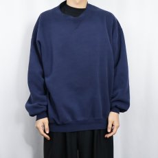 画像2: 90's〜 RUSSELL ATHLETIC USA製 前V 無地スウェット NAVY XXL (2)