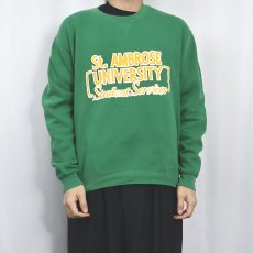 画像2: 80's RUSSELL ATHLETIC USA製 "St. AMBROSE UNIVERSITY" 前V プリントスウェット L (2)