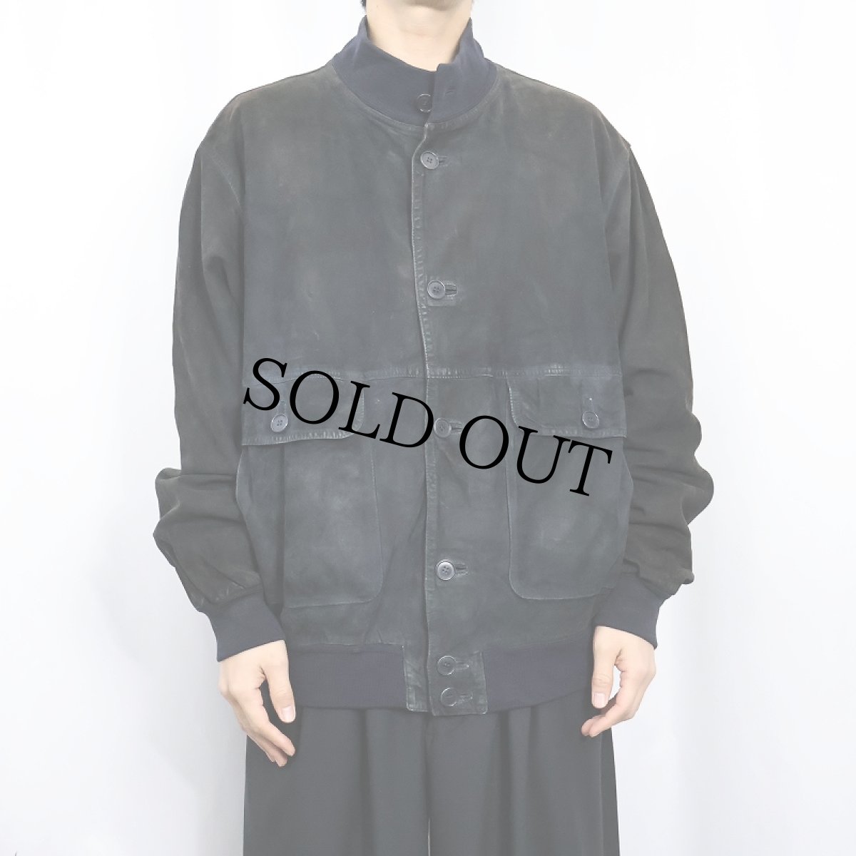 画像2: 90's〜 EURO SKINNI ITALY製 スエードレザージャケット BLACK SIZE56 (2)