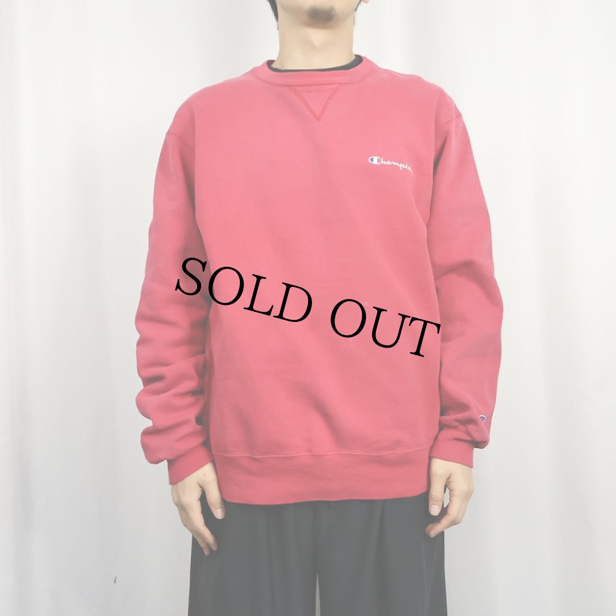 画像2: 80〜90's Champion USA製 青刺繍タグ 後期 前Vスウェット TALL L (2)