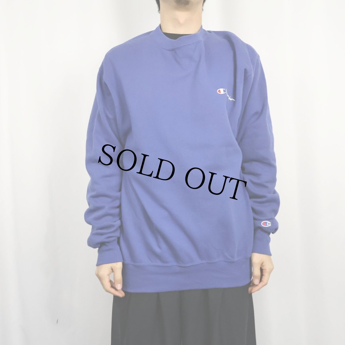 画像2: 80〜90's Champion USA製 青刺繍タグ 後期 前Vスウェット XL (2)