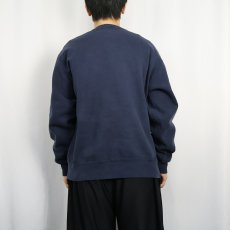 画像3: 80〜90's Champion USA製 青刺繍タグ 後期 前Vスウェット NAVY (3)