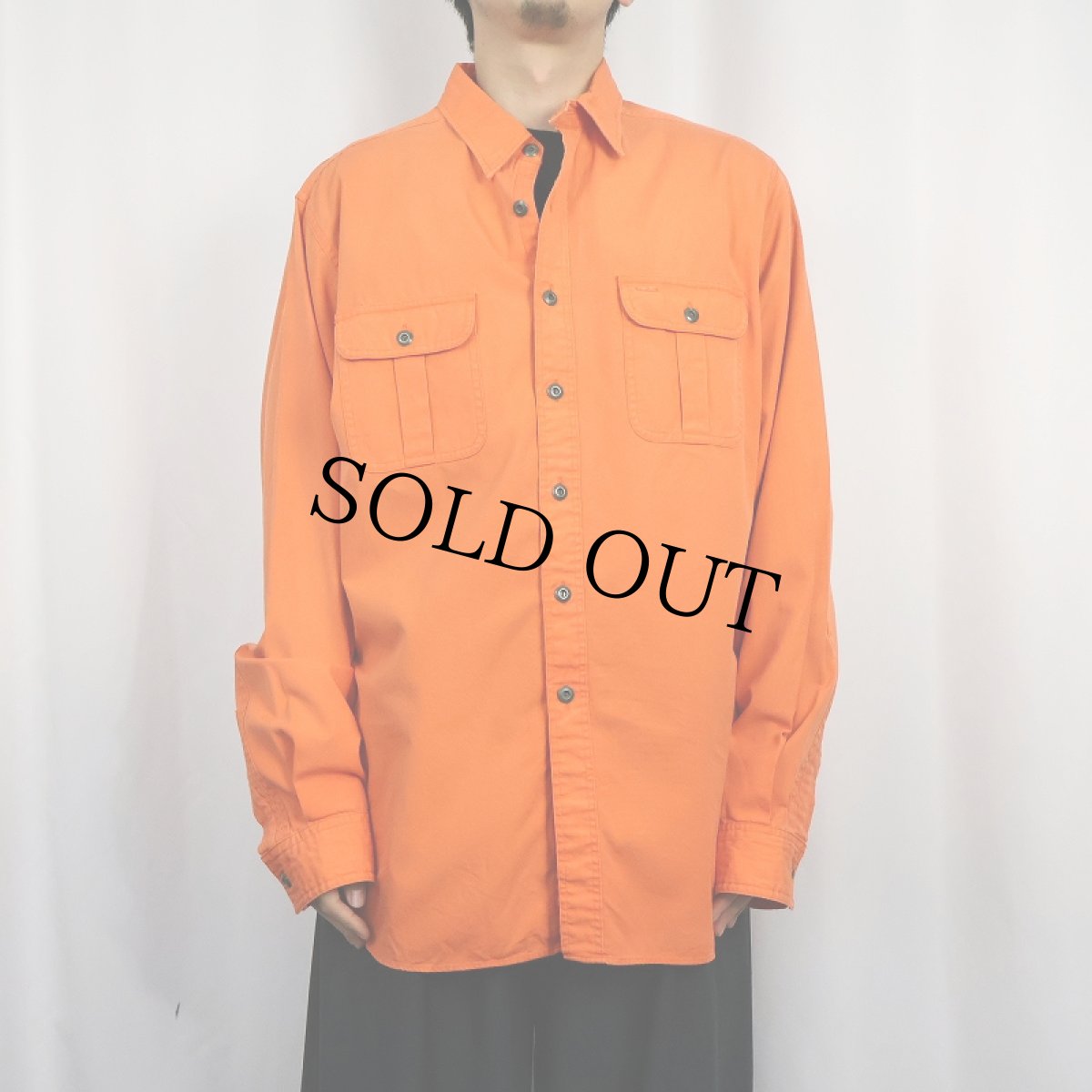 画像2: 【SALE】 POLO Ralph Lauren チンスト付き コットンワークシャツ XL (2)