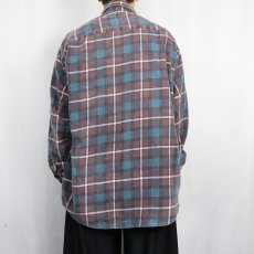 画像3: S.Wm. Casuals チェック柄 プリントネルシャツ XL (3)