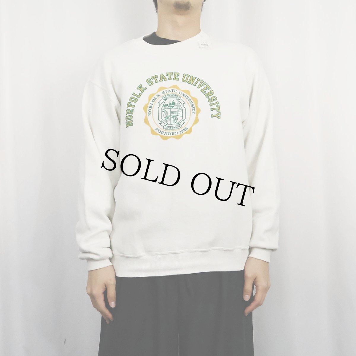 画像2: 70〜80's Velva Sheen USA製 "NORFOLK STATE UNIVERSITY" プリントスウェット L (2)