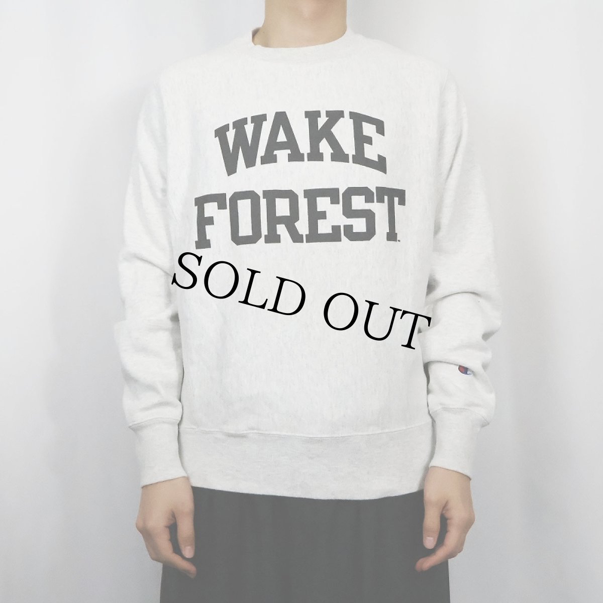 画像2: 2000's Champion REVERSE WEAVE "WAKE FOREST" プリントスウェット S (2)