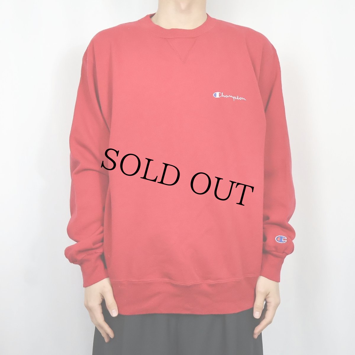 画像2: 80〜90's Champion USA製 青刺繍タグ 後期 前Vスウェット L (2)