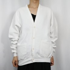 画像2: 90's JERSEES USA製 無地スウェットカーディガン ONE SIZE (2)