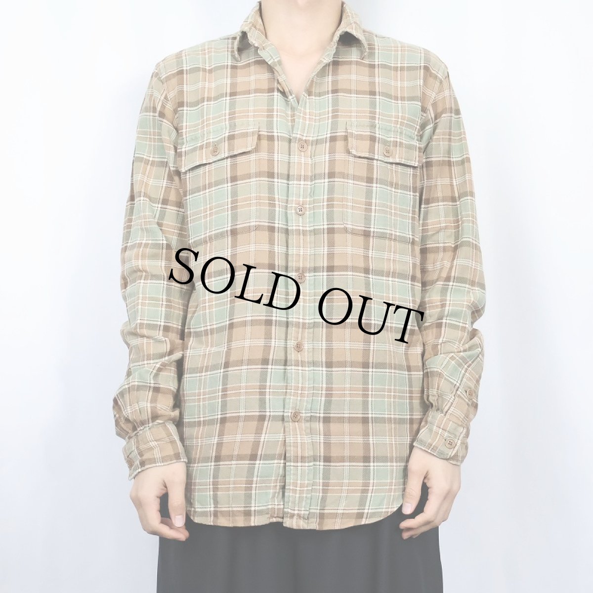 画像2: POLO Ralph Lauren チェック柄 ライトネルシャツ M (2)