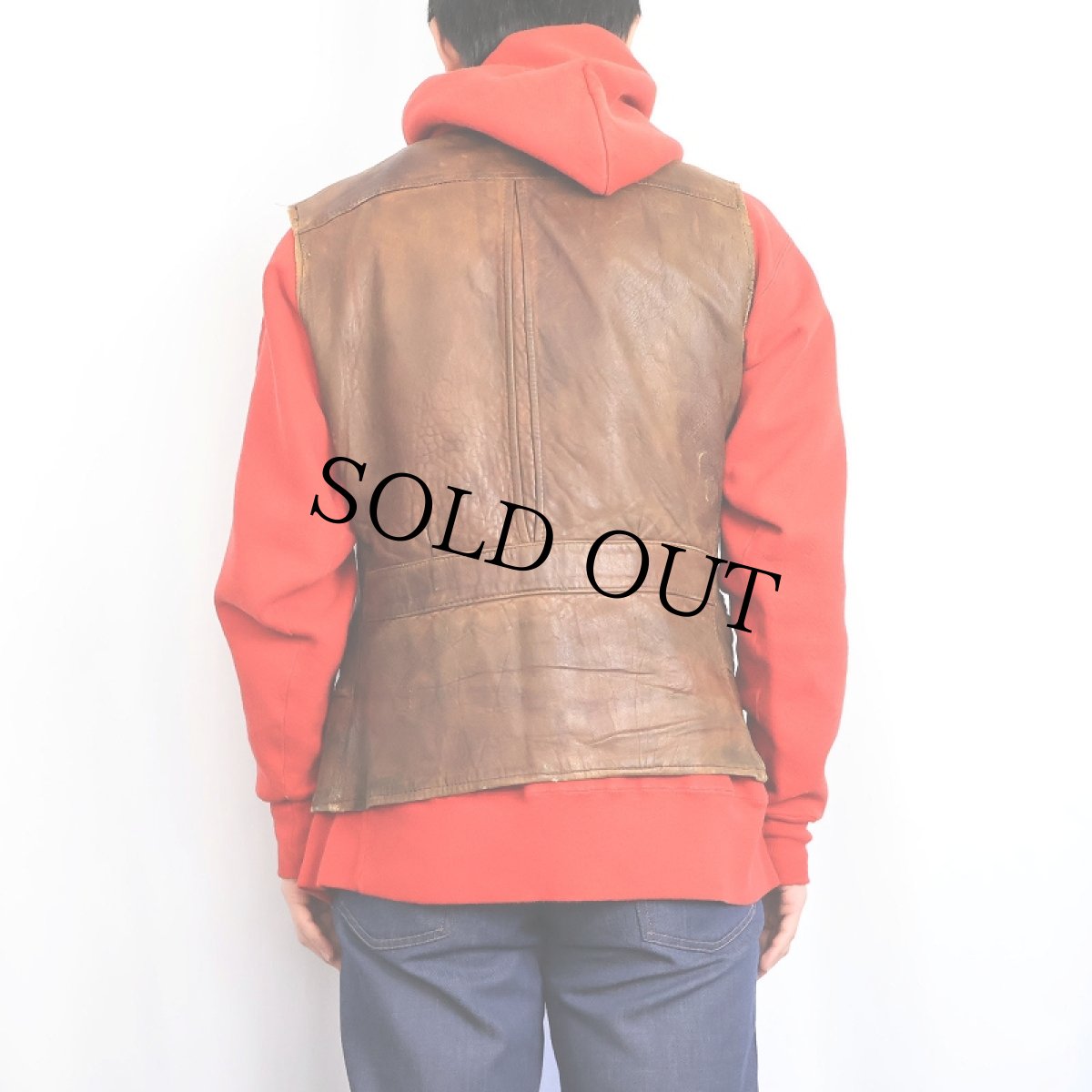 画像3: 〜60's カスタムレザーベスト (3)