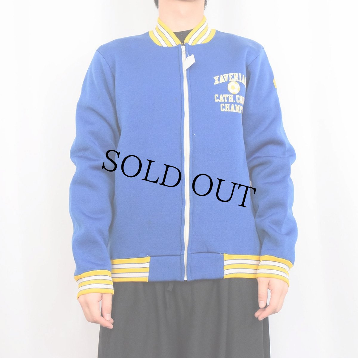 画像2: 60's Champion PRODUCTSタグ USA製 プリント ナイロンスタジャン L (2)