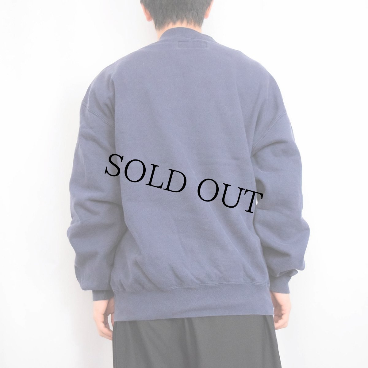 画像3: 90's RUSSELL ATHLETIC USA製 "HIGH COTTON" 前V スウェット NAVY XL (3)