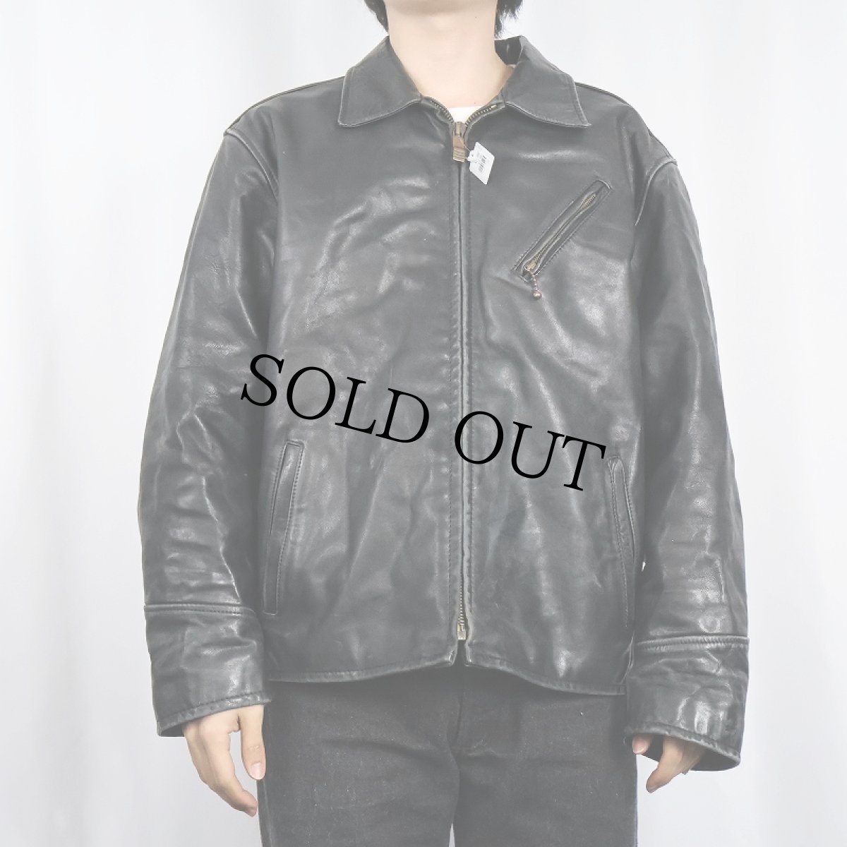 画像2: 90's〜 VERA PELLE ITALY製 レザージャケット BLACK (2)