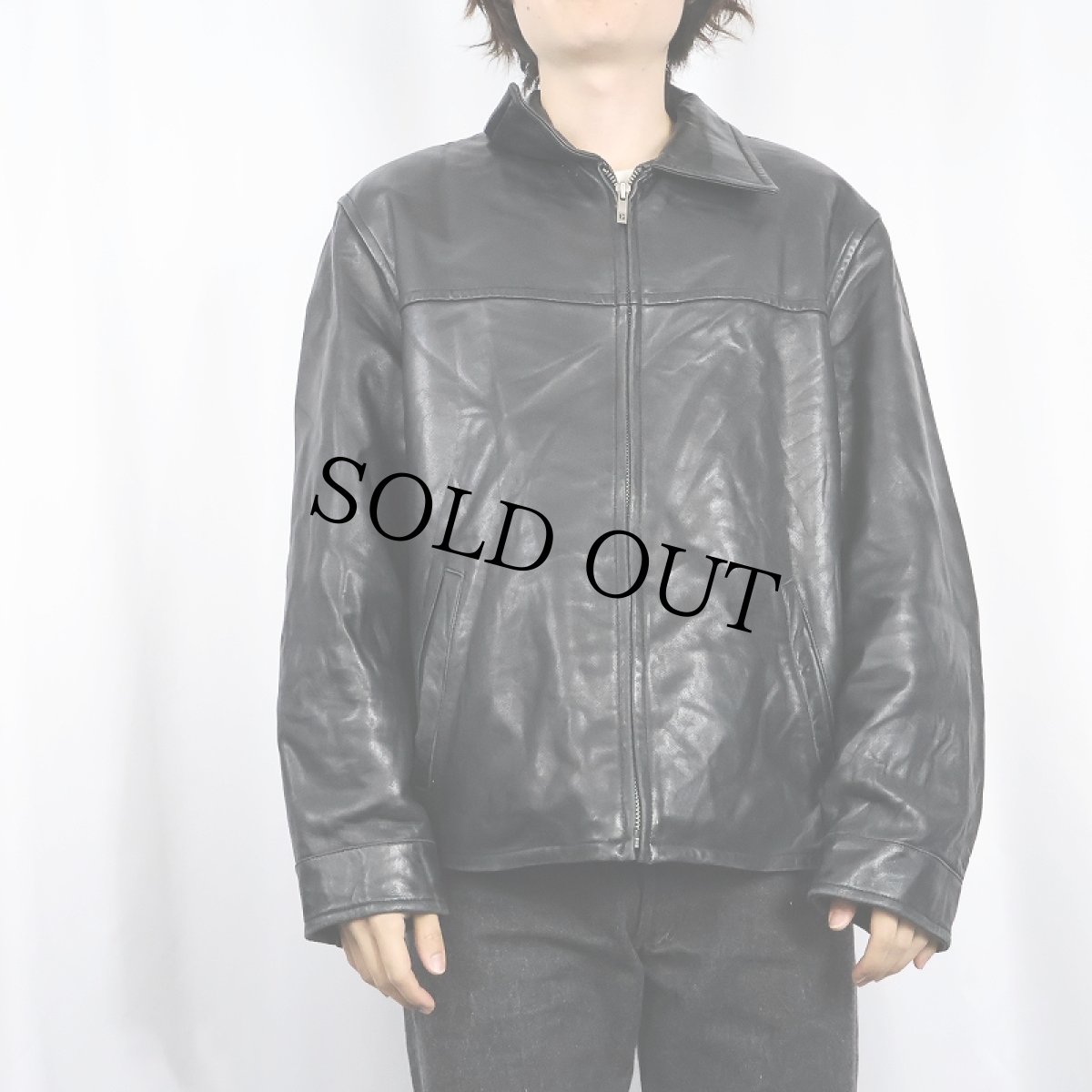 画像2: GUESS レザージャケット BLACK M (2)