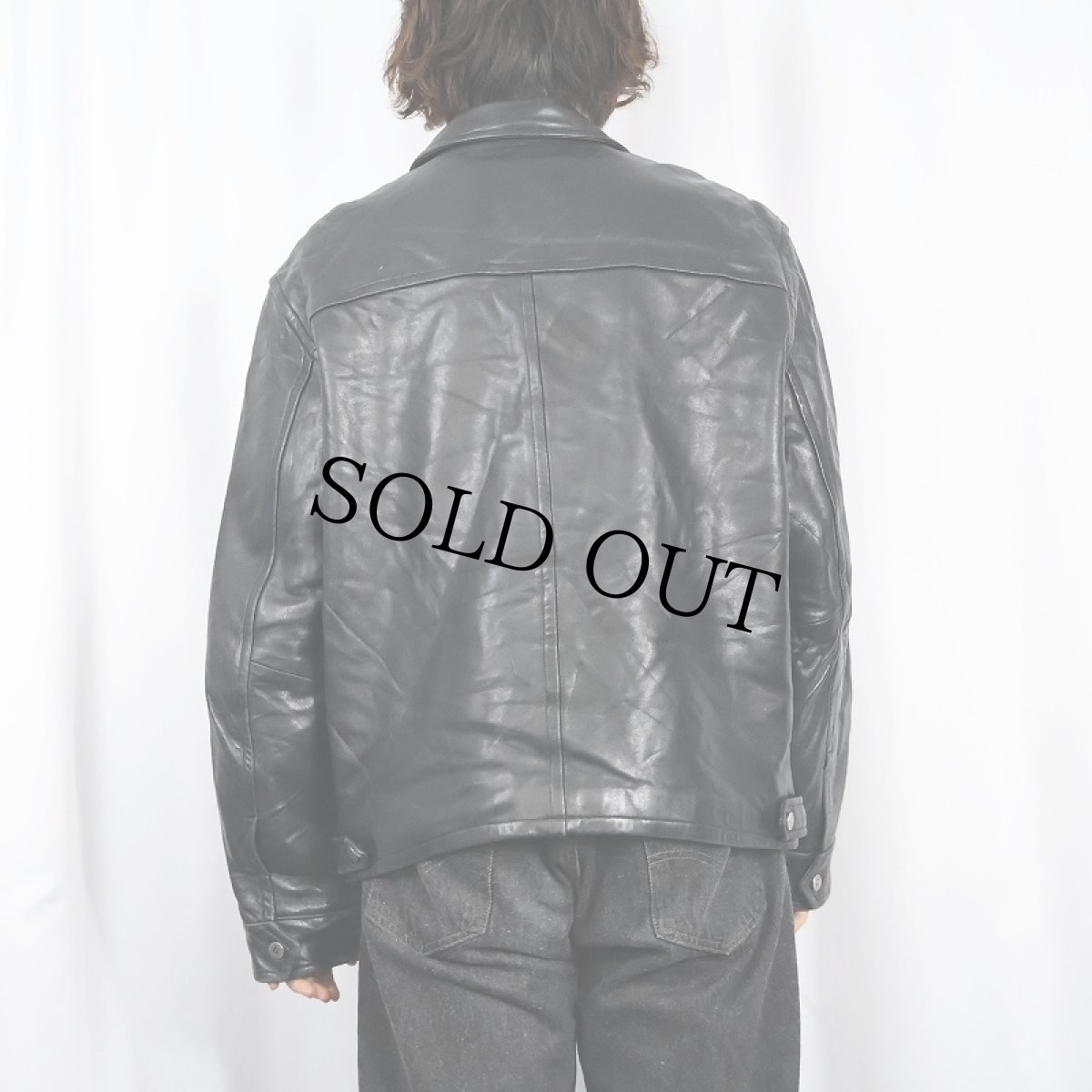 画像3: GUESS レザージャケット BLACK M (3)