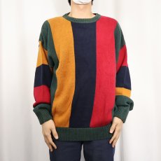 画像2: 90's AMERICAN EAGLE マルチカラー ラミー×コットン ニットセーター XL (2)