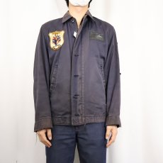 画像2: 60's U.S.NAVY ワッペン付き ユーティリティジャケット NAVY SIZE36 REGULAR (2)