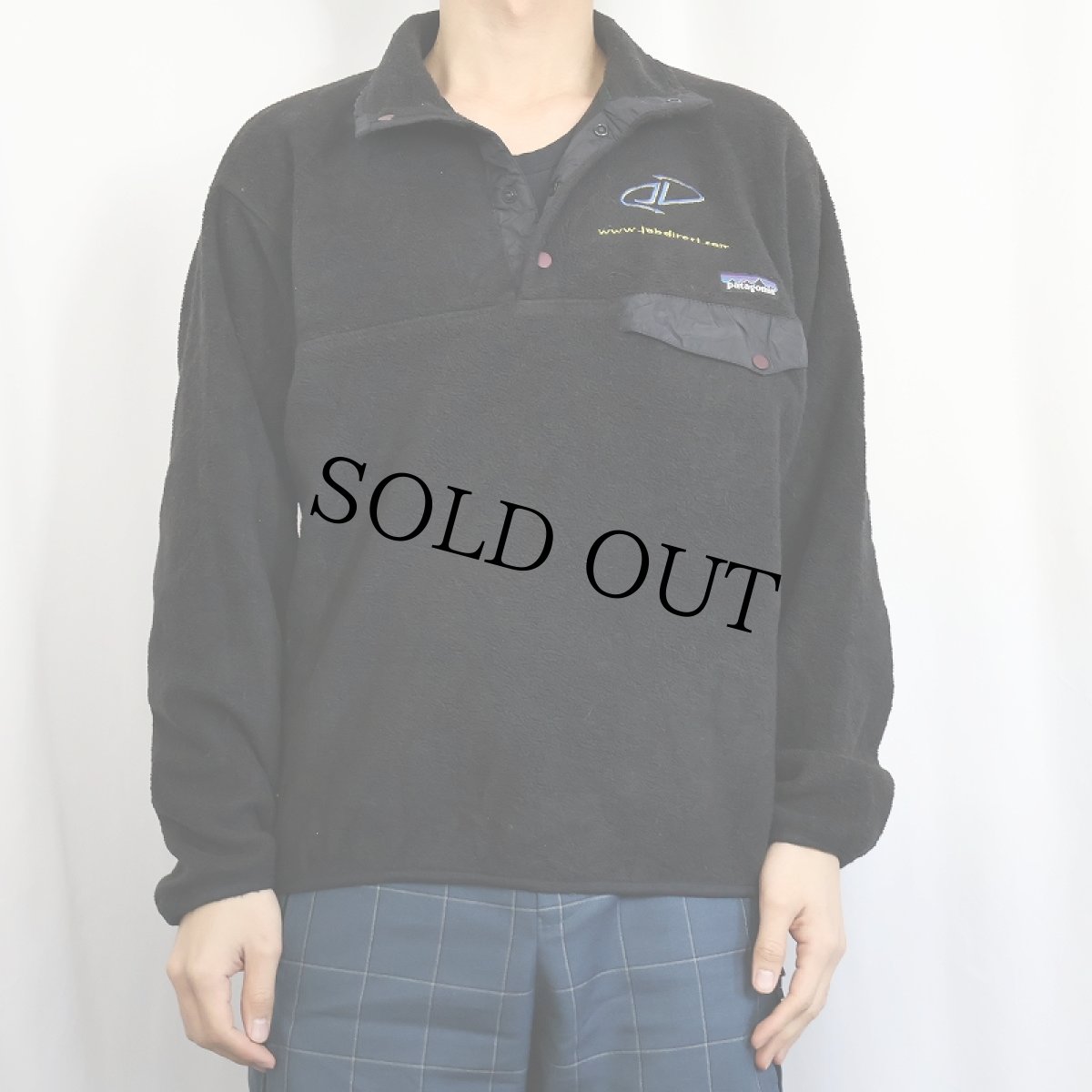 画像2: 2000's patagonia 企業ロゴ刺繍 スナップT BLACK M (2)