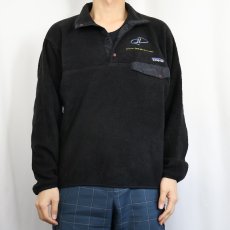 画像2: 2000's patagonia 企業ロゴ刺繍 スナップT BLACK M (2)