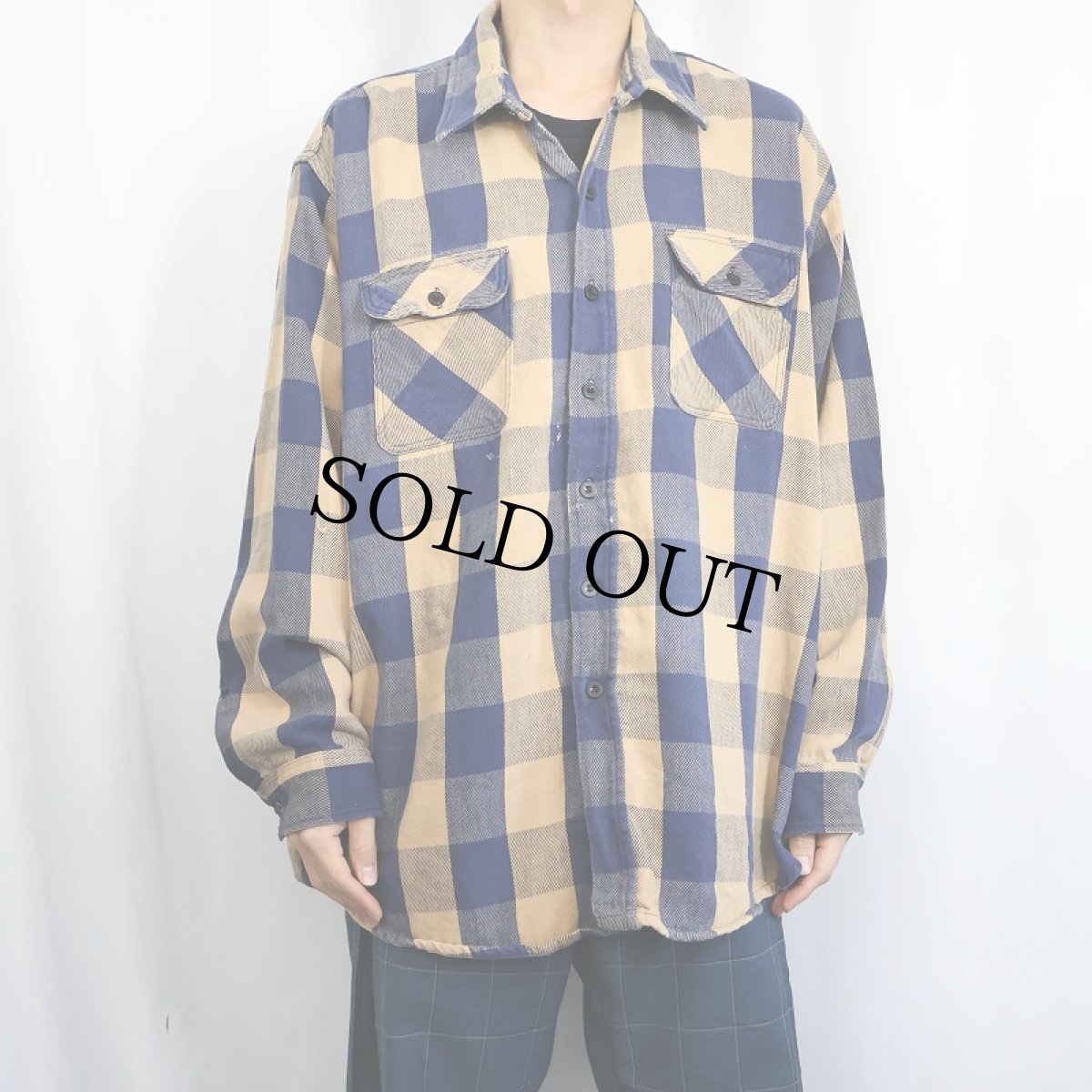 画像2: 80's Prentiss USA製 バッファローチェック柄 ヘビーネルシャツ (2)
